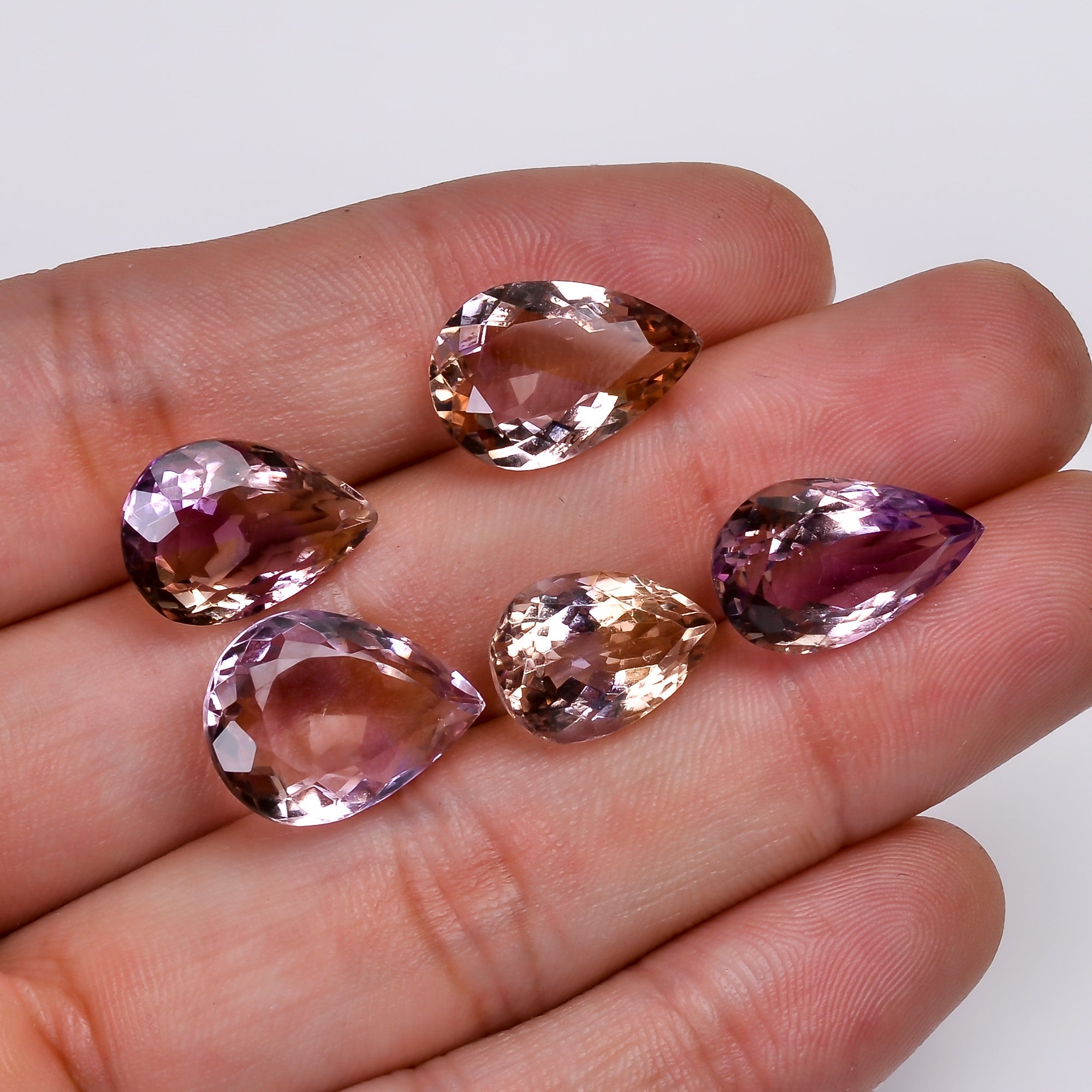 natural ametrine pear shape cut stone loose gemstone